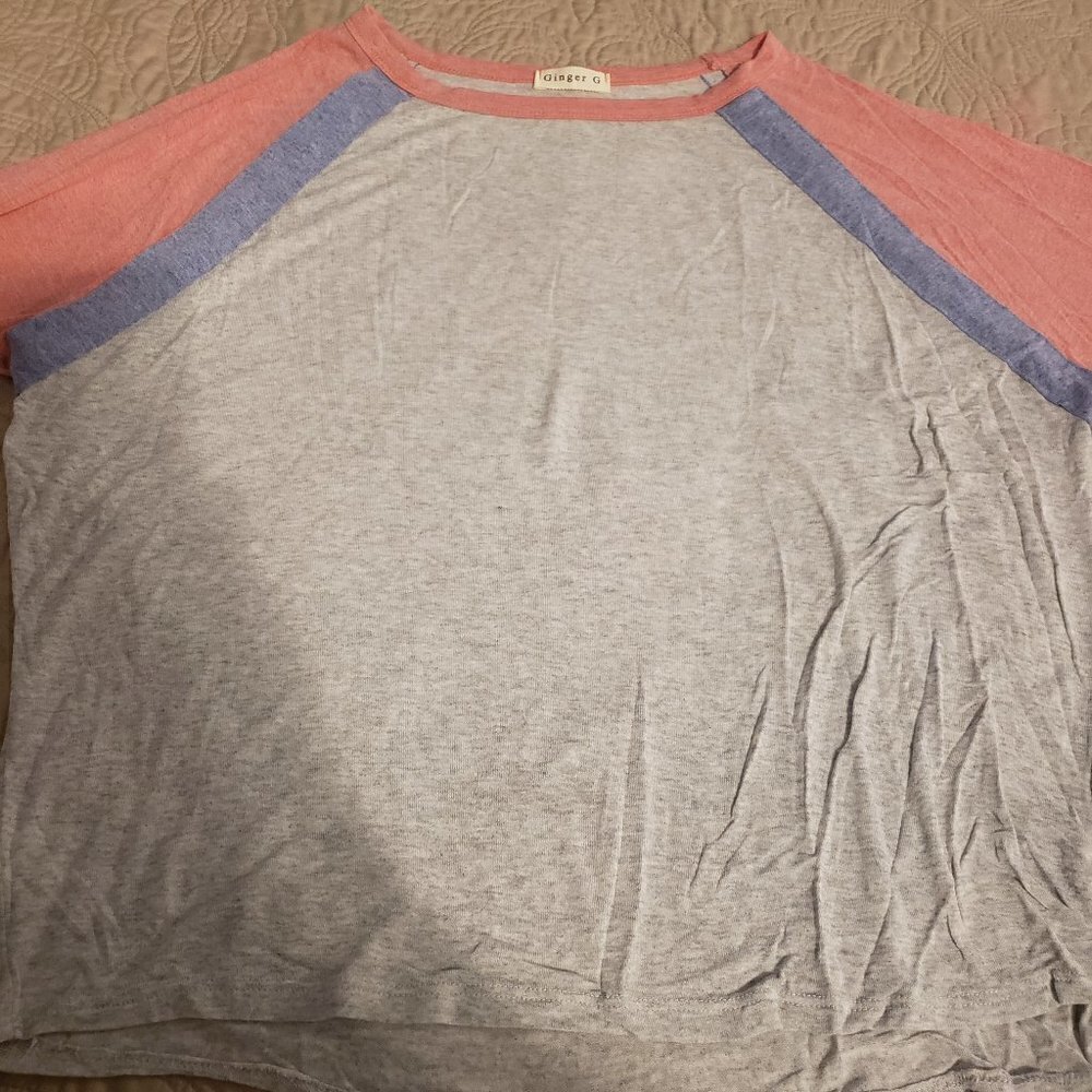 GINGER G color block dolman sleeve top
